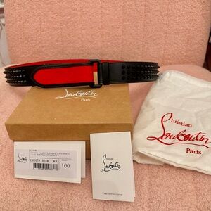 Christian Louboutin Red and Black Men's Belt